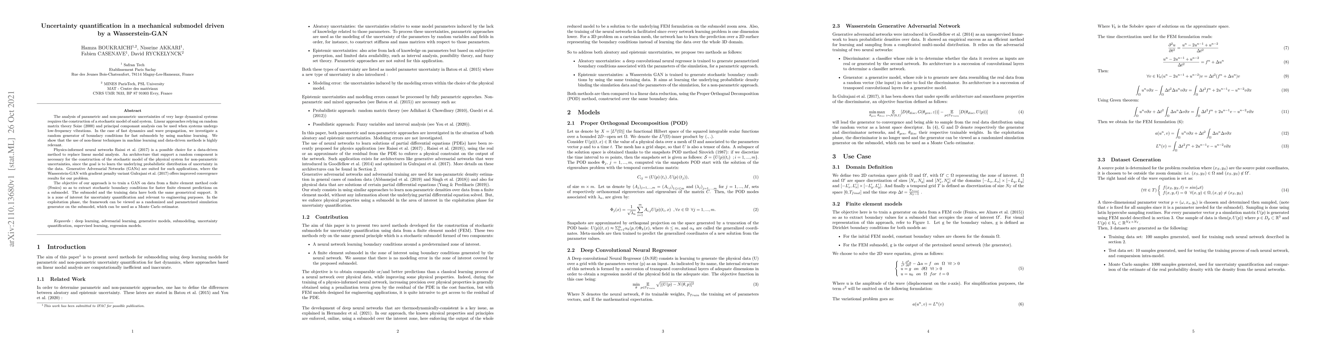 Thumbnail for Uncertainty quantification in a mechanical submodel driven by a
  Wasserstein-GAN
