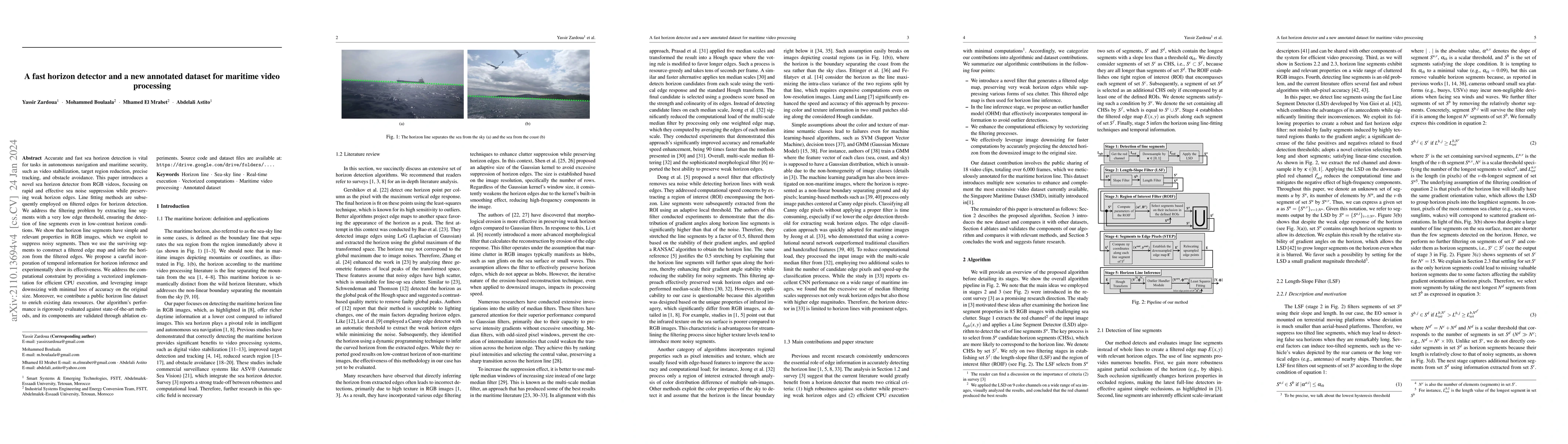 Thumbnail for A fast horizon detector and a new annotated dataset for maritime video
  processing