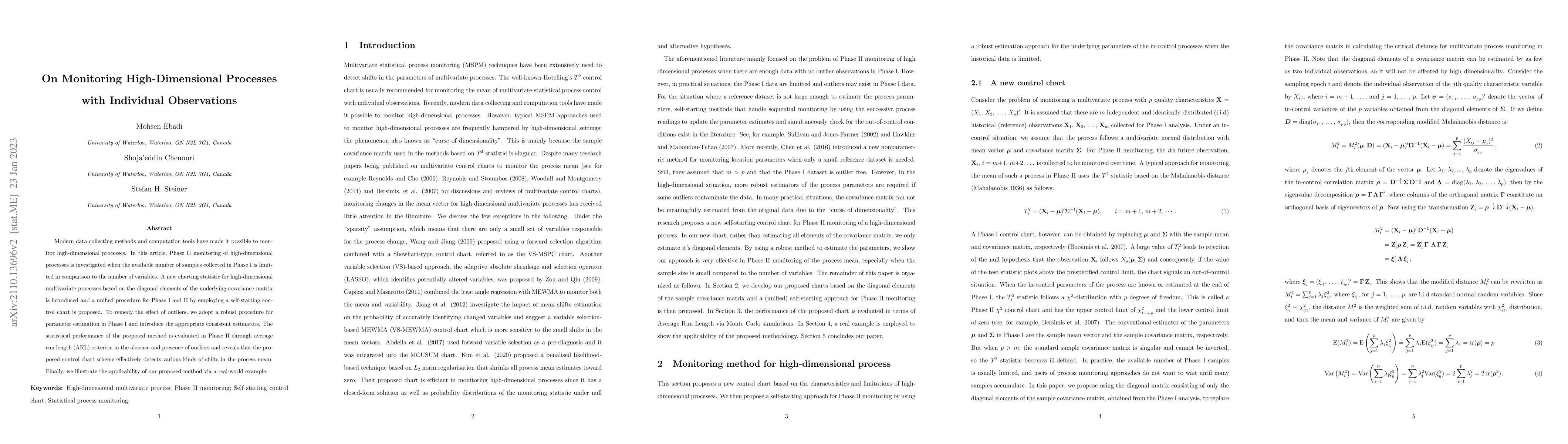 Thumbnail for On Monitoring High-Dimensional Processes with Individual Observations