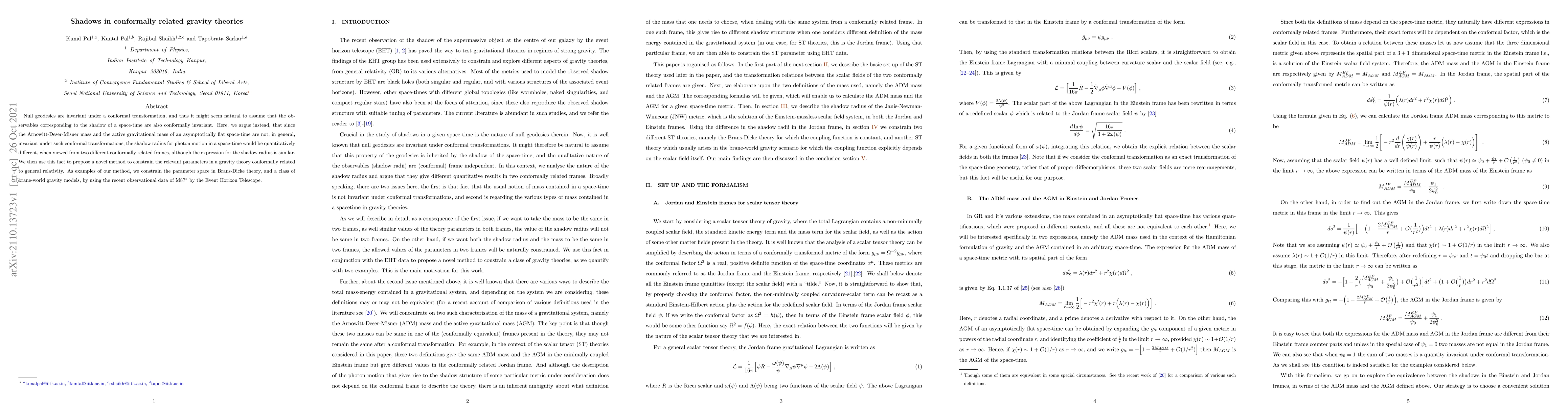 Thumbnail for Shadows in conformally related gravity theories