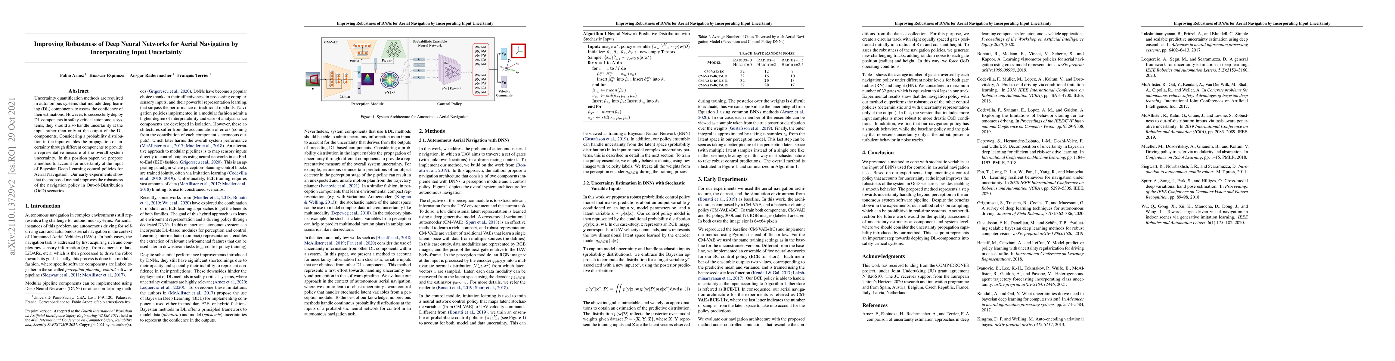 Thumbnail for Improving Robustness of Deep Neural Networks for Aerial Navigation by
  Incorporating Input Uncertainty
