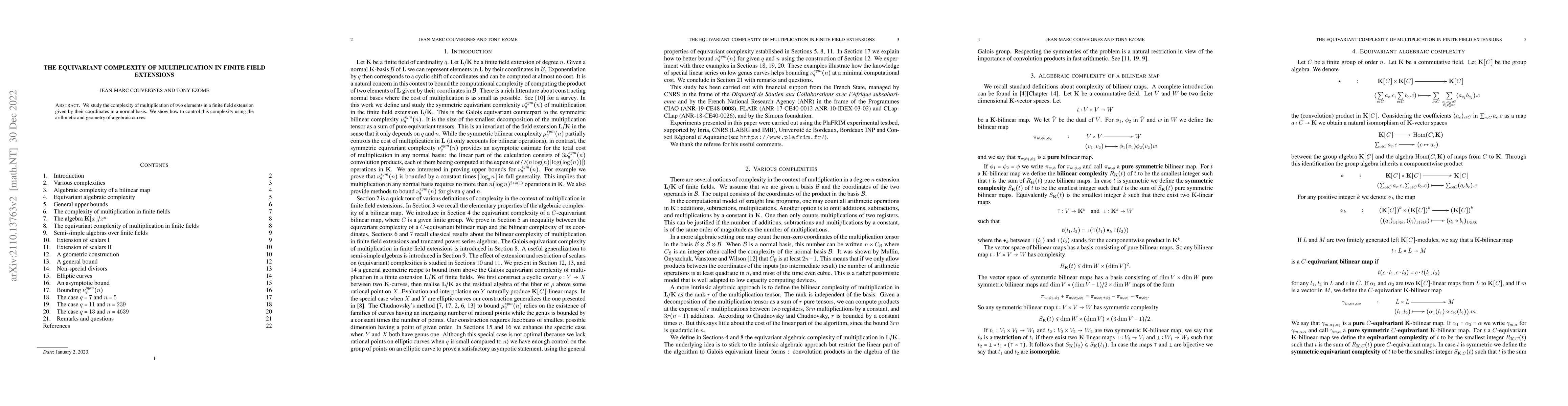 Thumbnail for The equivariant complexity of multiplication in finite field extensions