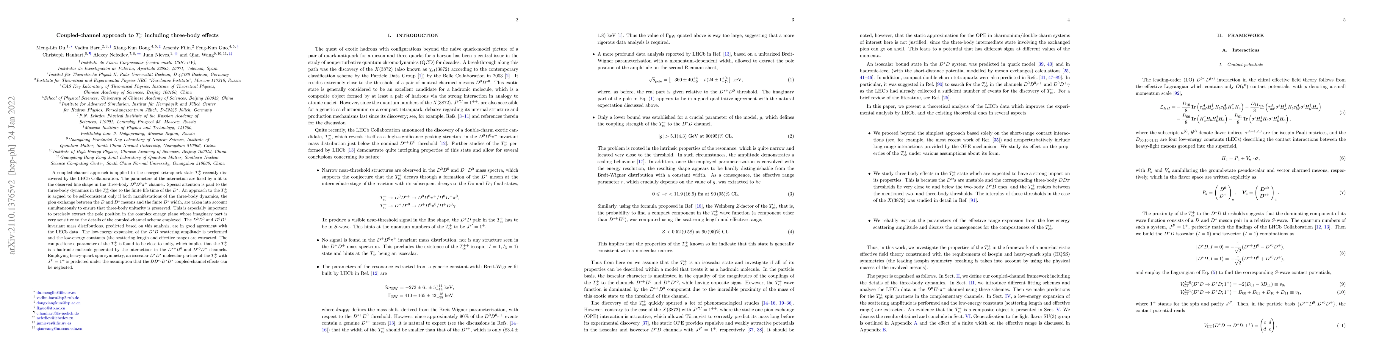 Thumbnail for Coupled-channel approach to $T_{cc}^+$ including three-body effects