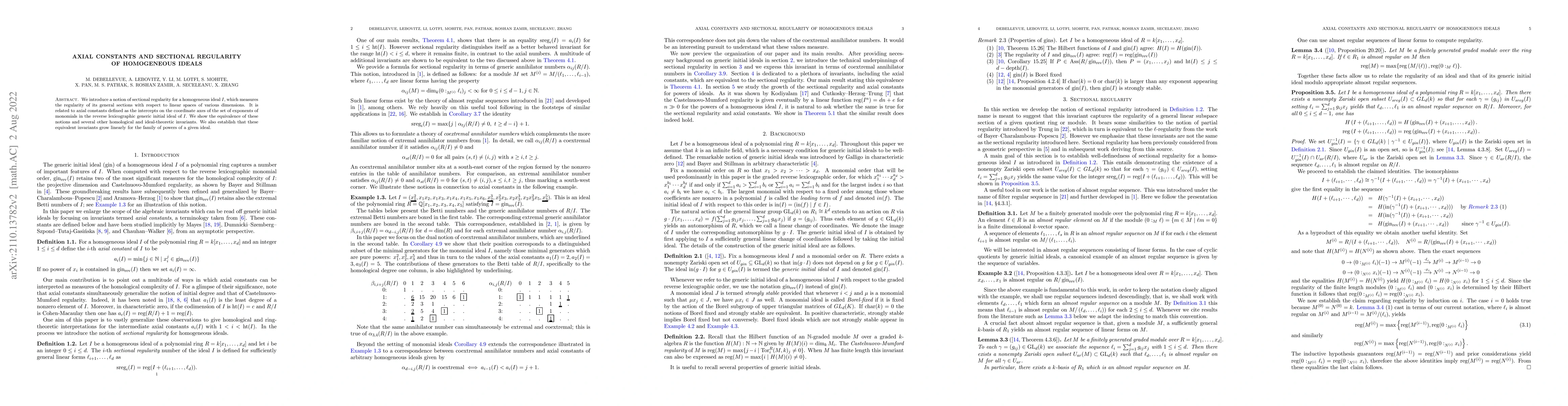 Thumbnail for Axial constants and sectional regularity of homogeneous ideals