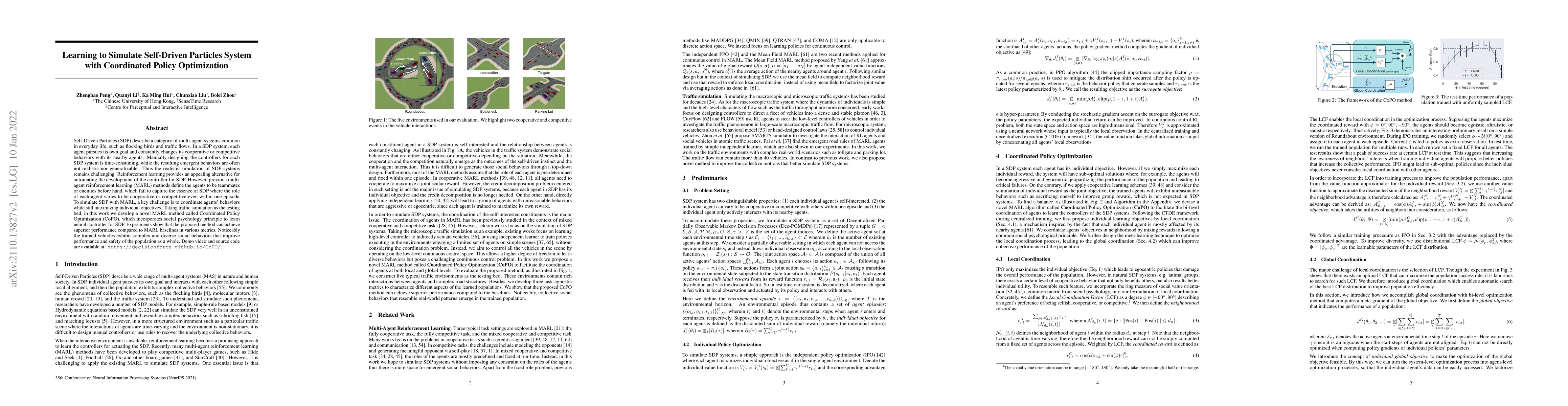 Thumbnail for Learning to Simulate Self-Driven Particles System with Coordinated
  Policy Optimization