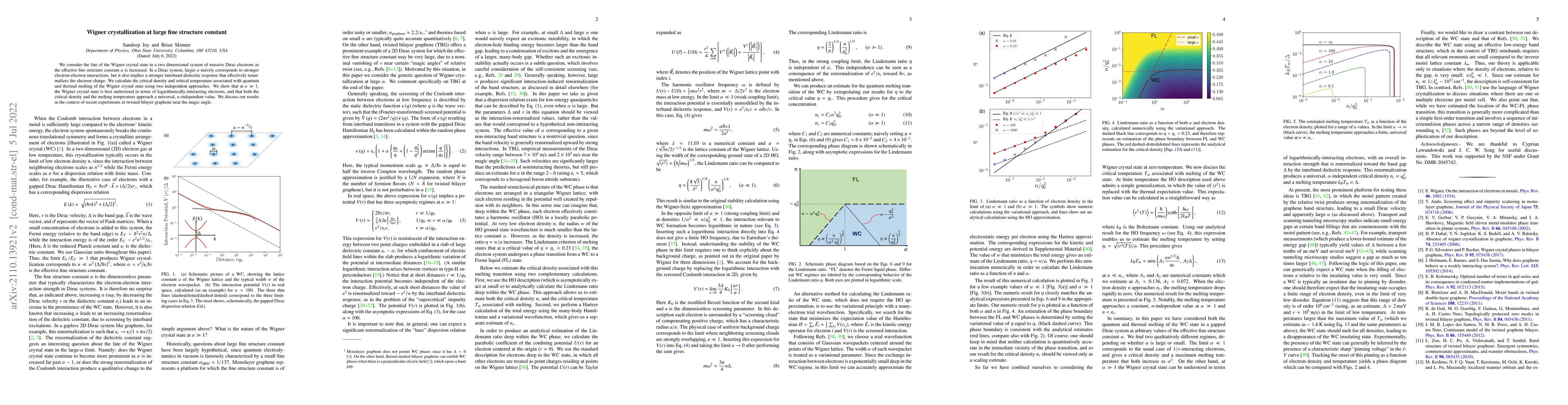 Thumbnail for Wigner crystallization at large fine structure constant