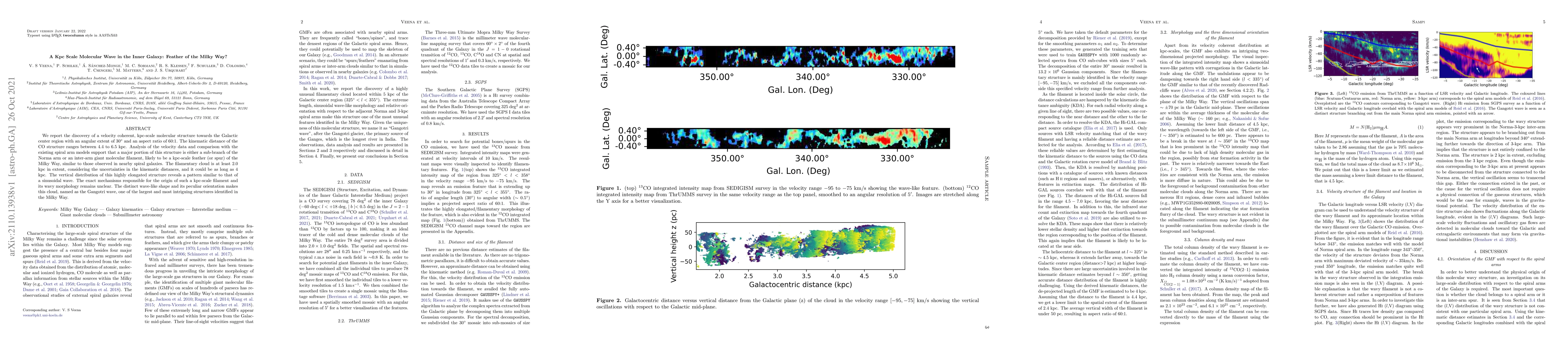 Thumbnail for A Kpc Scale Molecular Wave in the Inner Galaxy: Feather of the Milky
  Way?