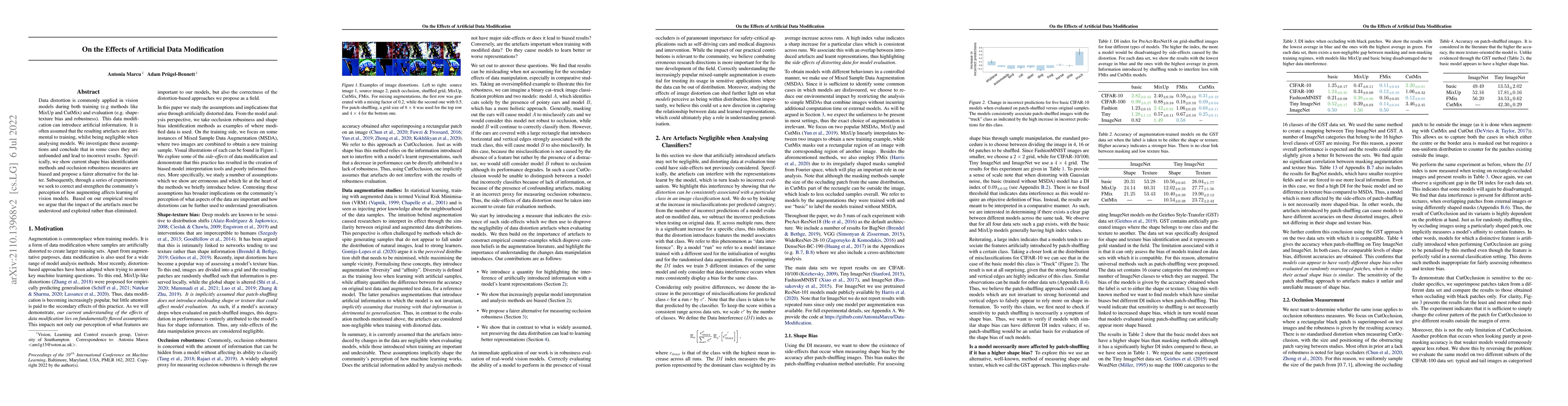 Thumbnail for On the Effects of Artificial Data Modification