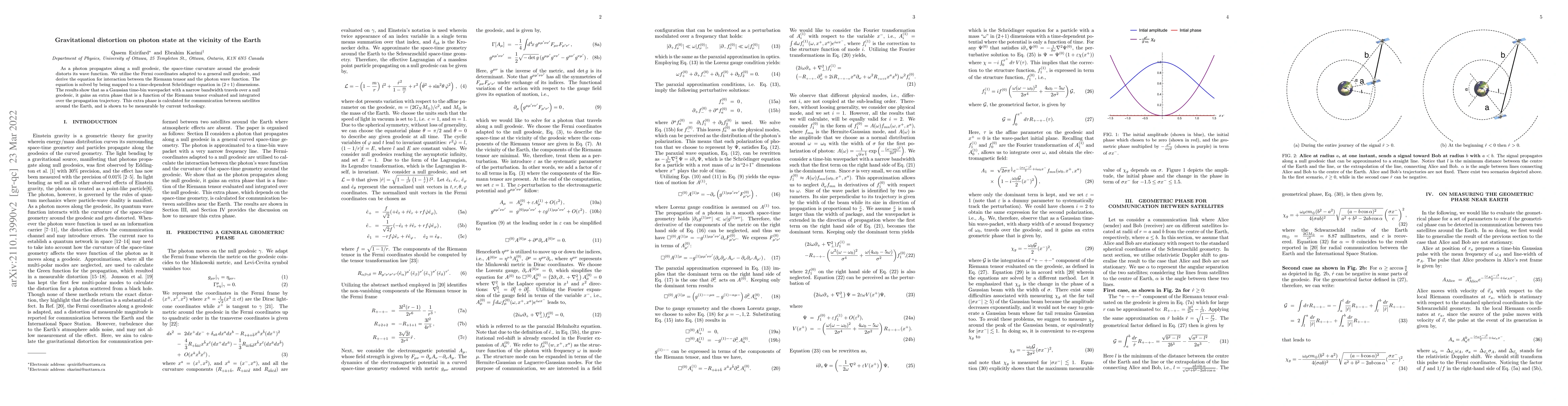 Thumbnail for Gravitational distortion on photon state at the vicinity of the Earth