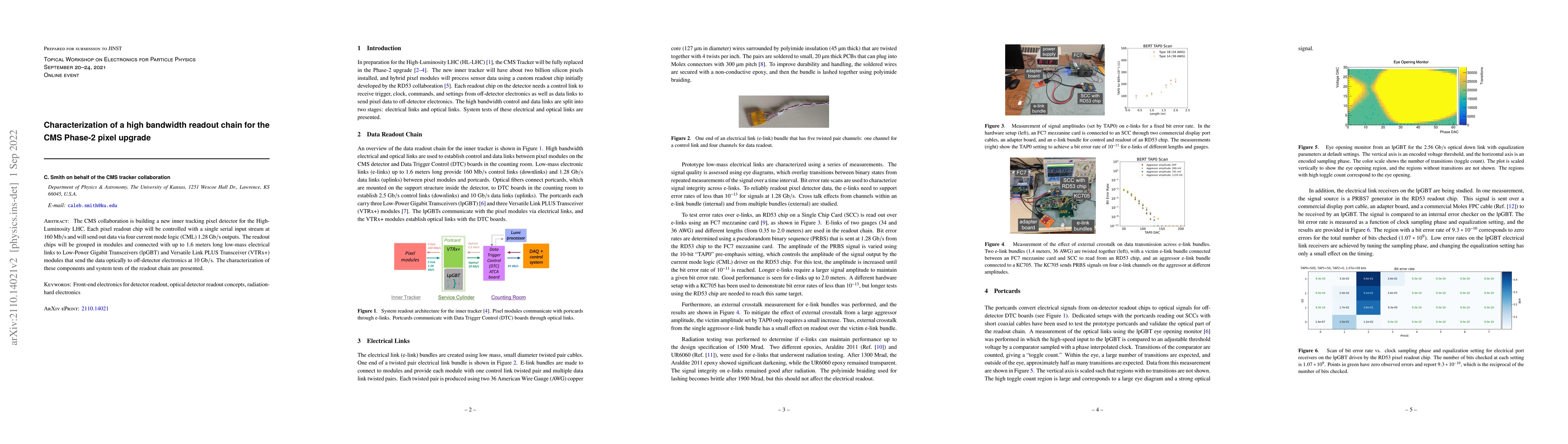 Thumbnail for Characterization of a high bandwidth readout chain for the CMS Phase-2
  pixel upgrade