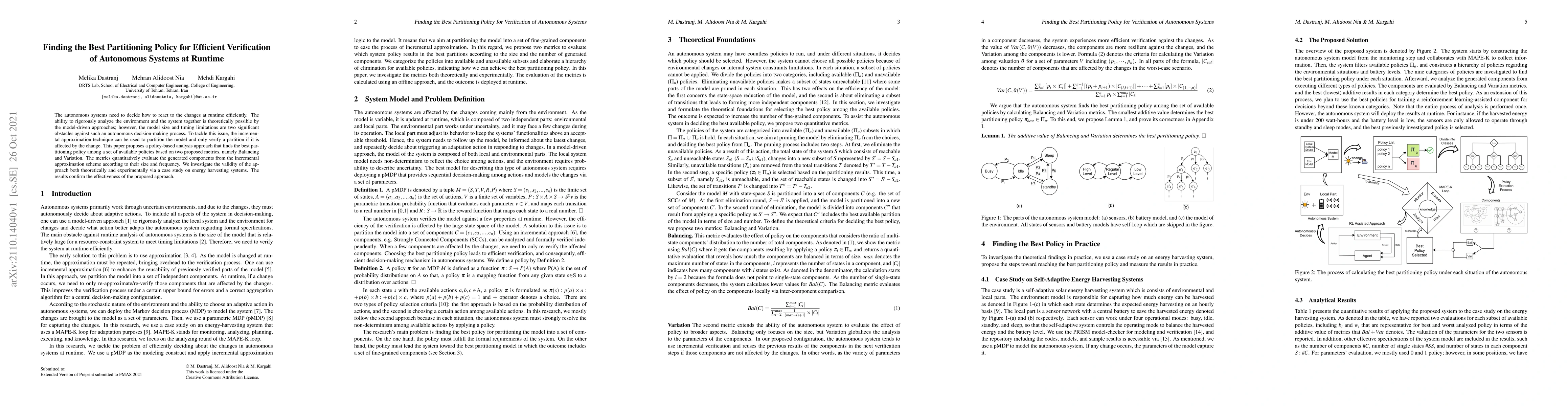 Thumbnail for Finding the Best Partitioning Policy for Efficient Verification of
  Autonomous Systems at Runtime