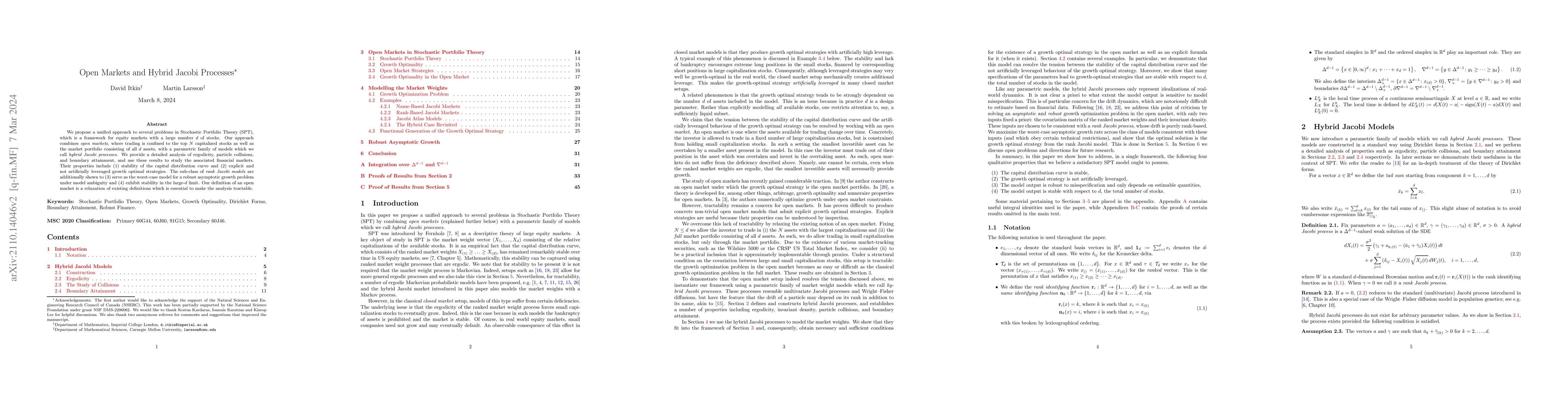 Thumbnail for Open Markets and Hybrid Jacobi Processes