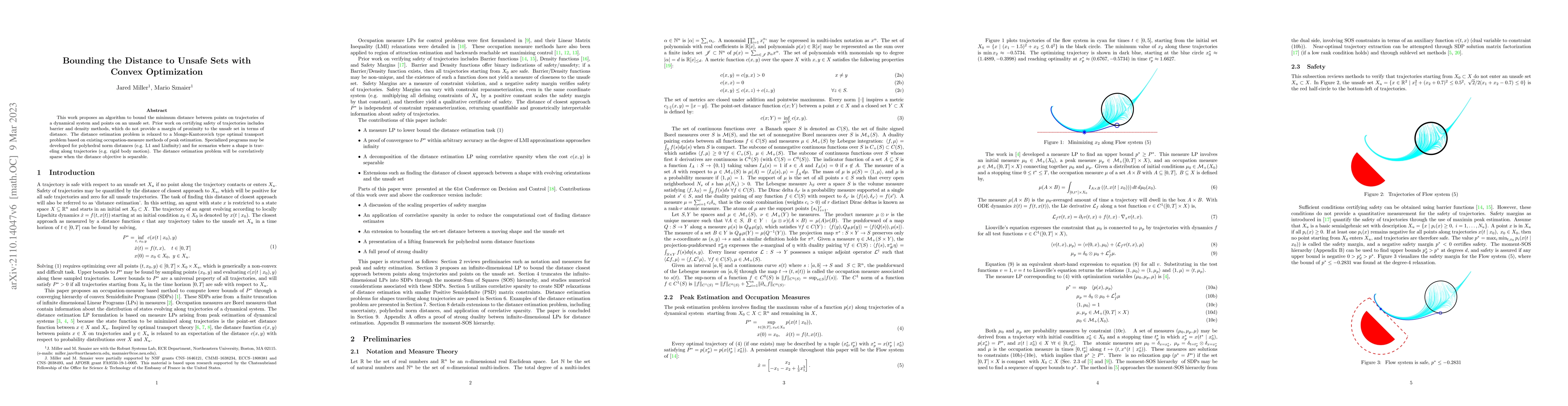 Thumbnail for Bounding the Distance to Unsafe Sets with Convex Optimization