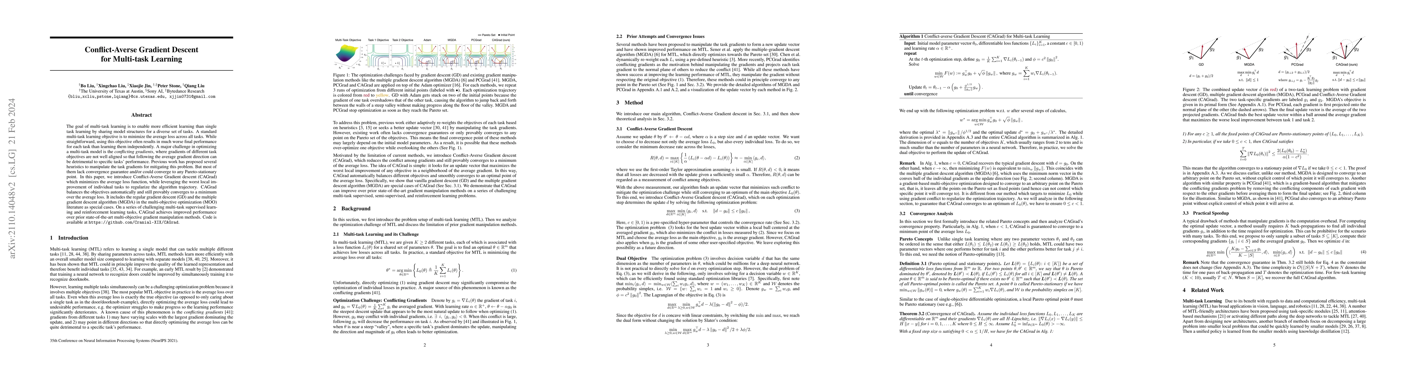 Thumbnail for Conflict-Averse Gradient Descent for Multi-task Learning