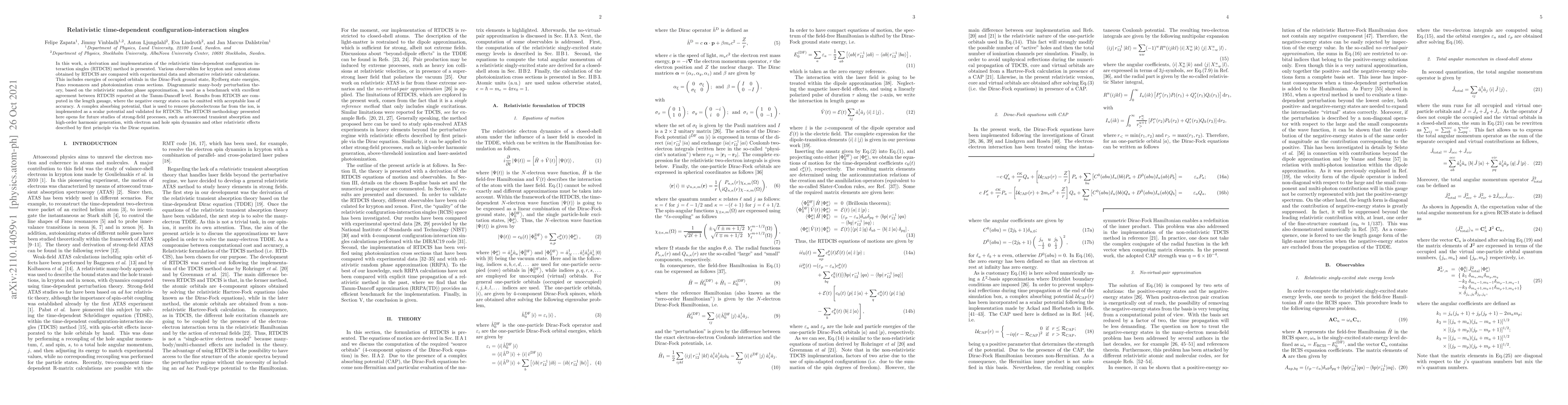 Thumbnail for Relativistic time-dependent configuration-interaction singles