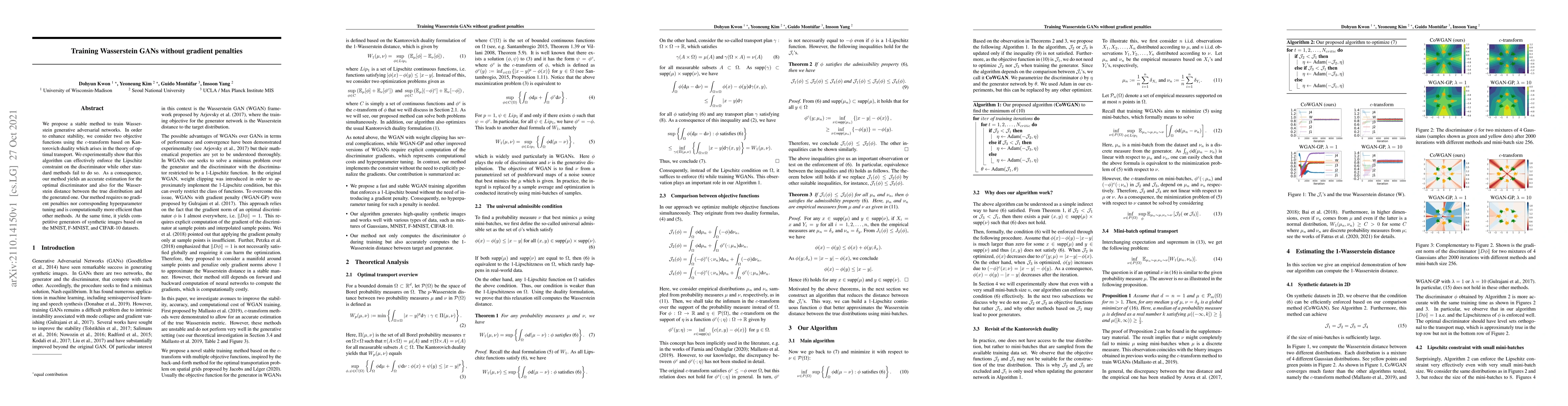 Thumbnail for Training Wasserstein GANs without gradient penalties