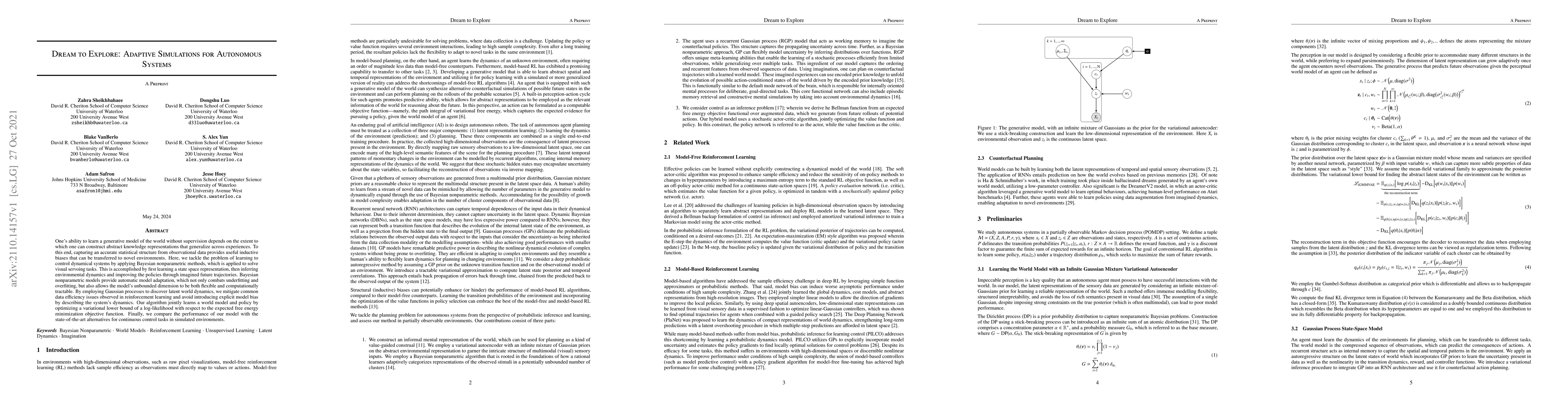 Thumbnail for Dream to Explore: Adaptive Simulations for Autonomous Systems