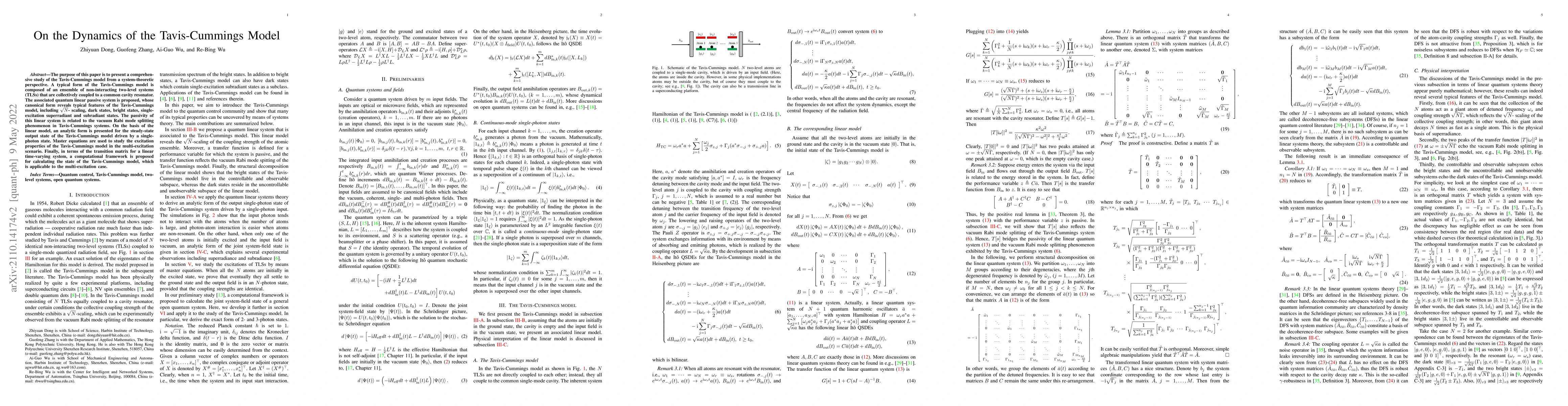 Thumbnail for On the Dynamics of the Tavis-Cummings Model