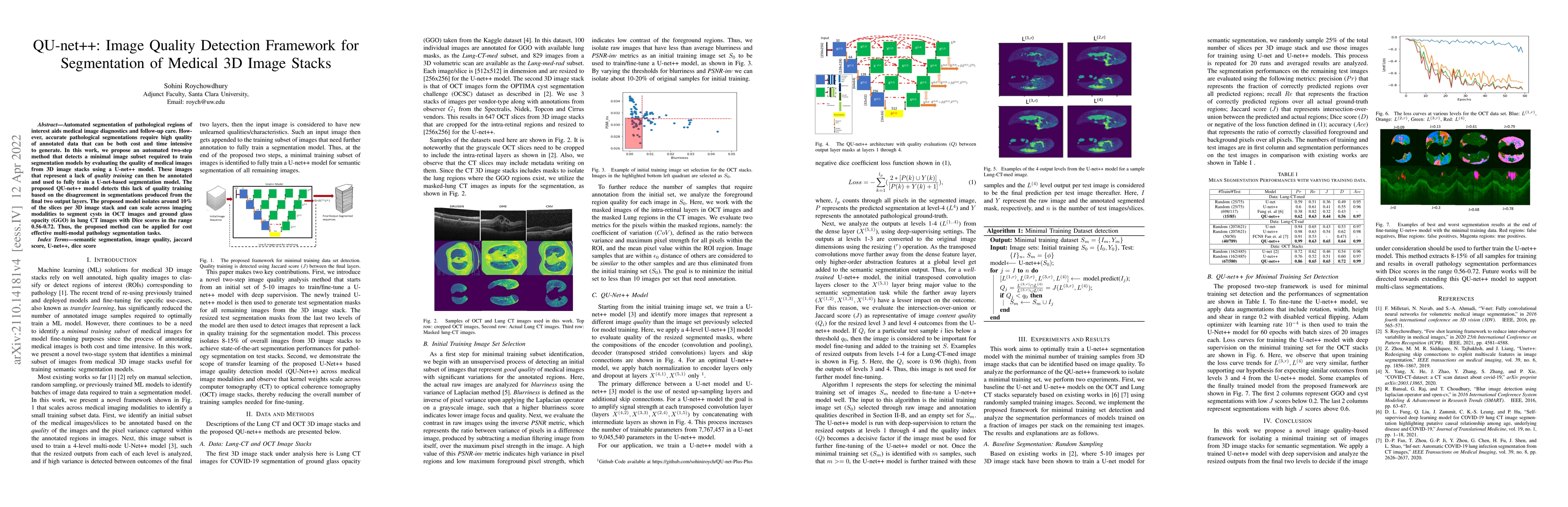 Thumbnail for QU-net++: Image Quality Detection Framework for Segmentation of Medical
  3D Image Stacks
