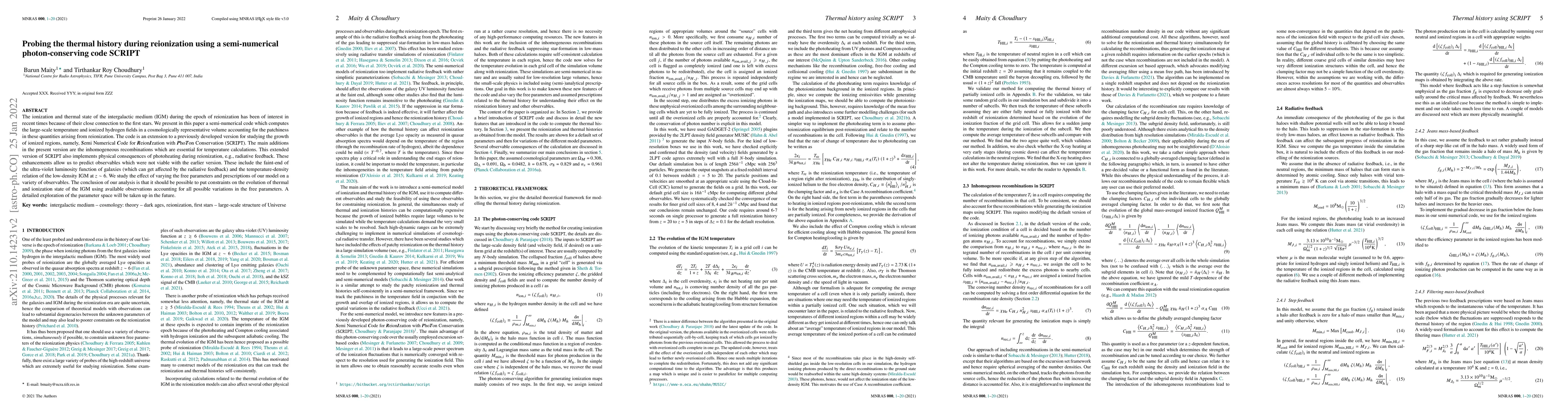 Thumbnail for Probing the thermal history during reionization using a semi-numerical
  photon-conserving code SCRIPT