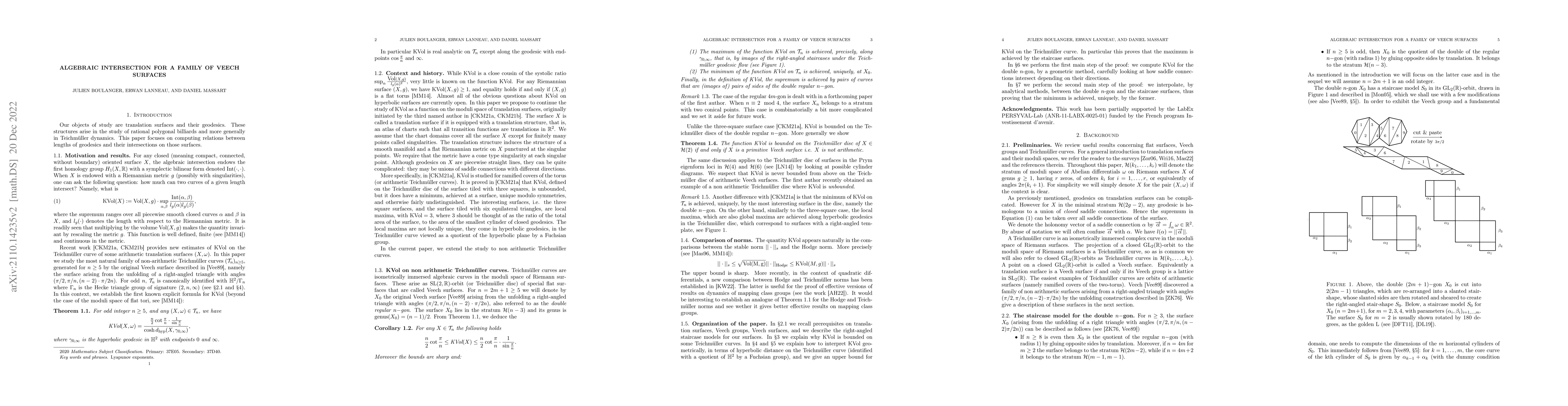 Thumbnail for Algebraic intersection in regular polygons
