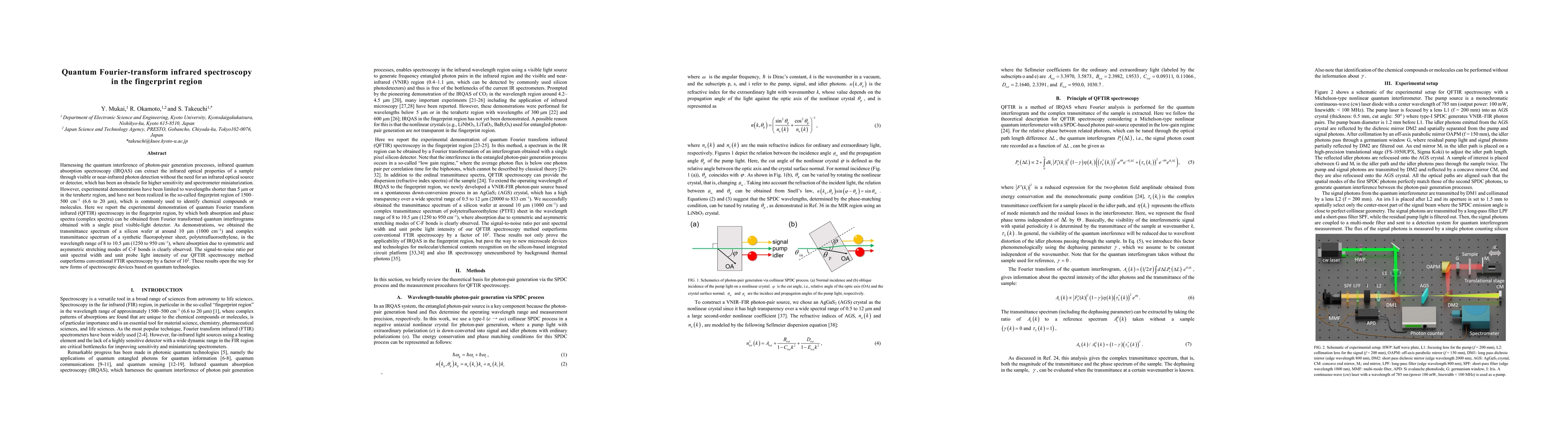 Thumbnail for Quantum Fourier-transform infrared spectroscopy in the fingerprint
  region