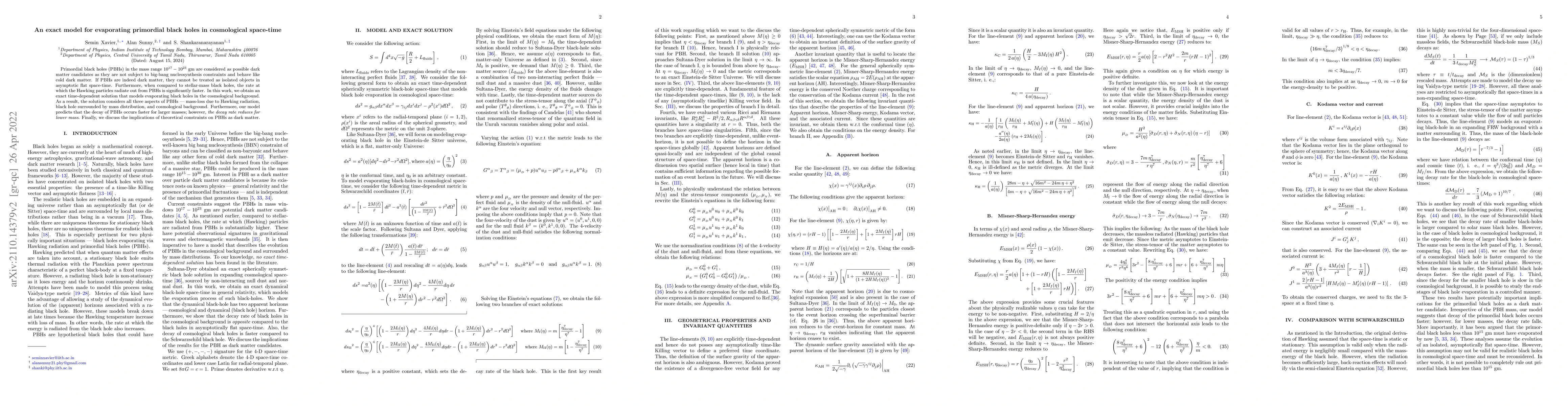 Thumbnail for An exact model for evaporating primordial black holes in cosmological
  space-time