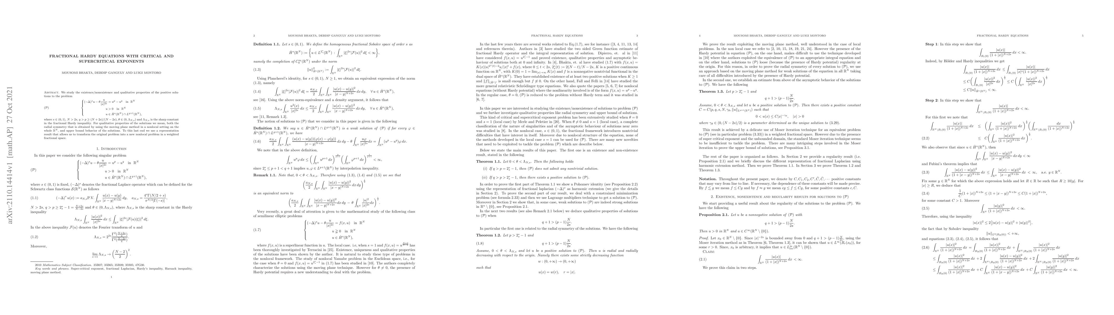 Thumbnail for Fractional Hardy equations with critical and supercritical exponents