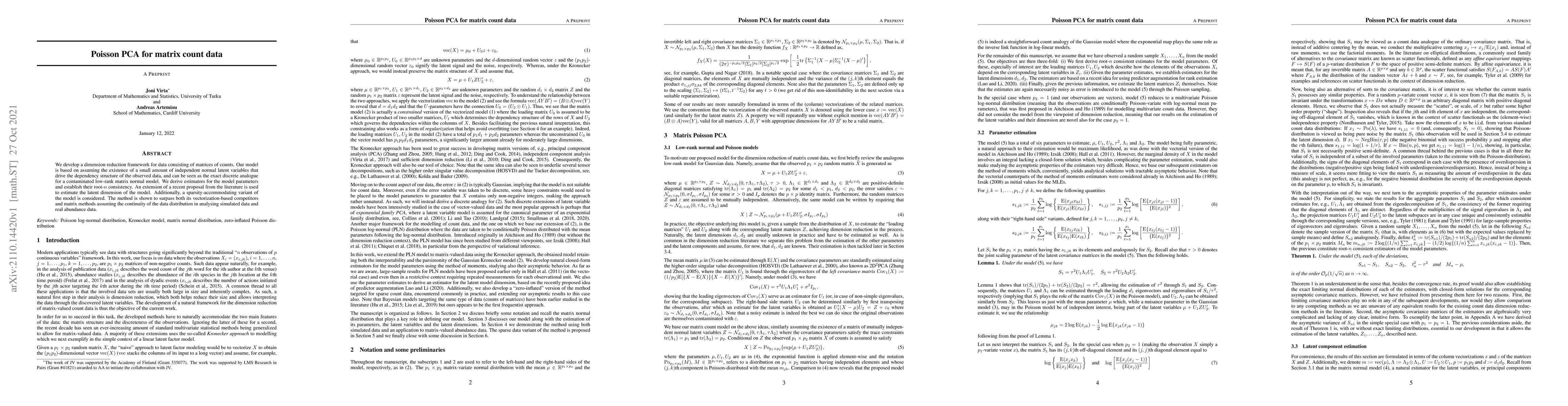 Thumbnail for Poisson PCA for matrix count data