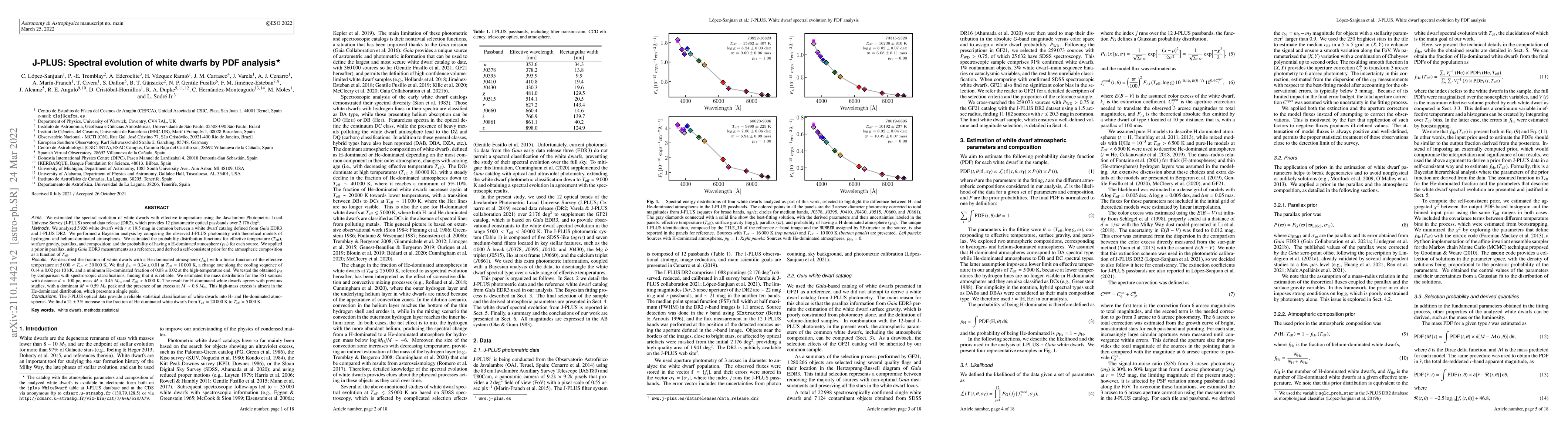 Thumbnail for J-PLUS: Spectral evolution of white dwarfs by PDF analysis