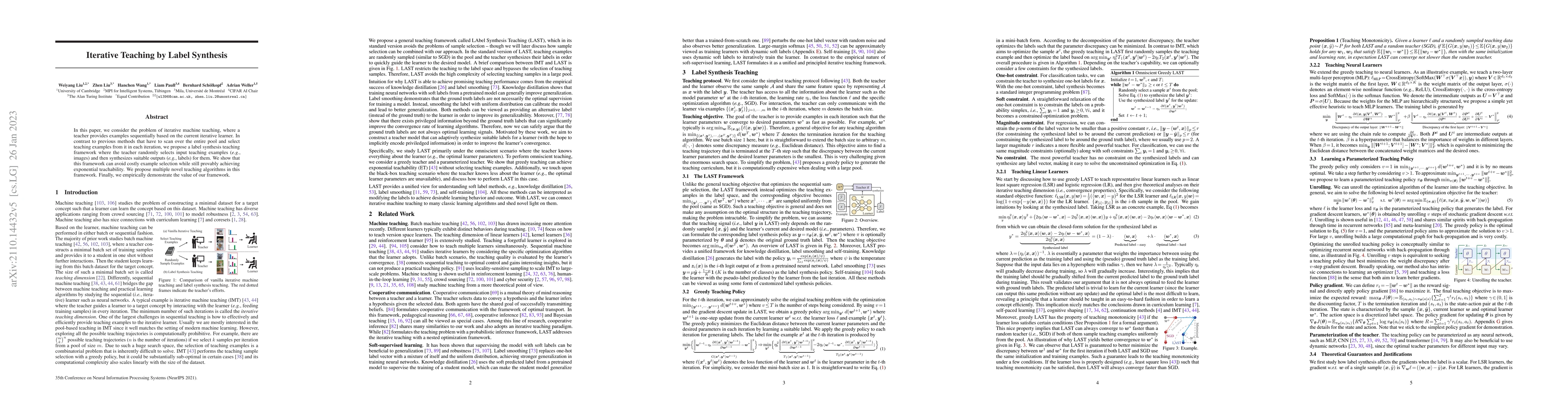 Thumbnail for Iterative Teaching by Label Synthesis