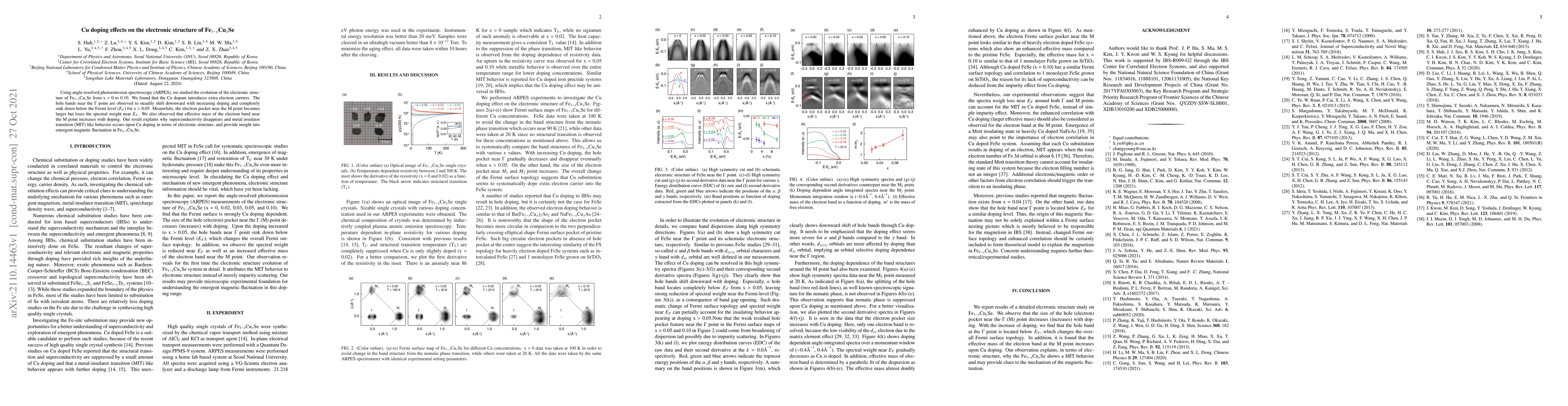 Thumbnail for Cu doping effects on the electronic structure of Fe1-xCuxSe