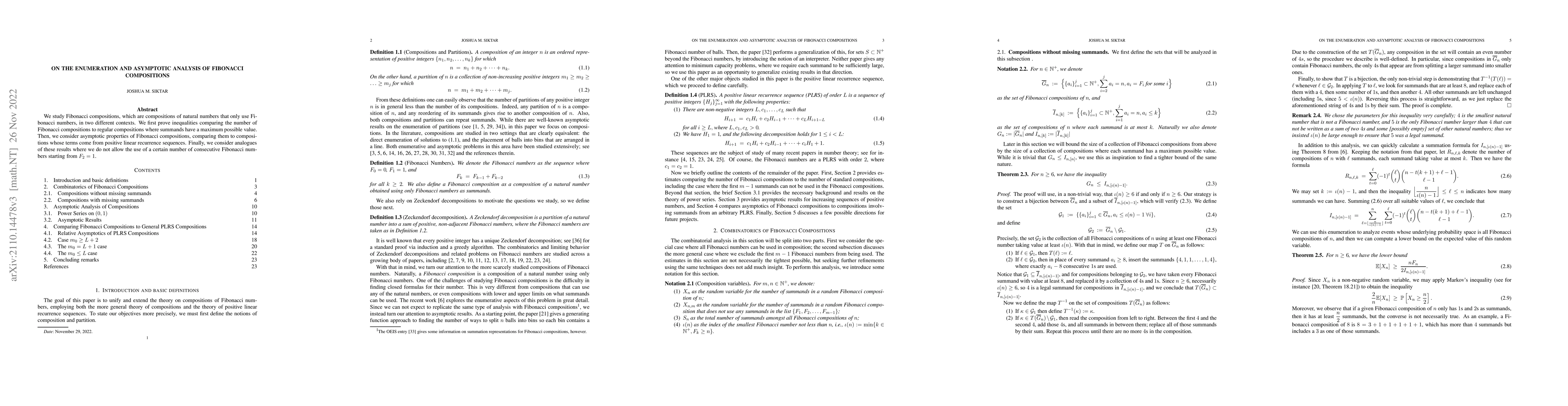 Thumbnail for On the Enumeration and Asymptotic Analysis of Fibonacci Compositions