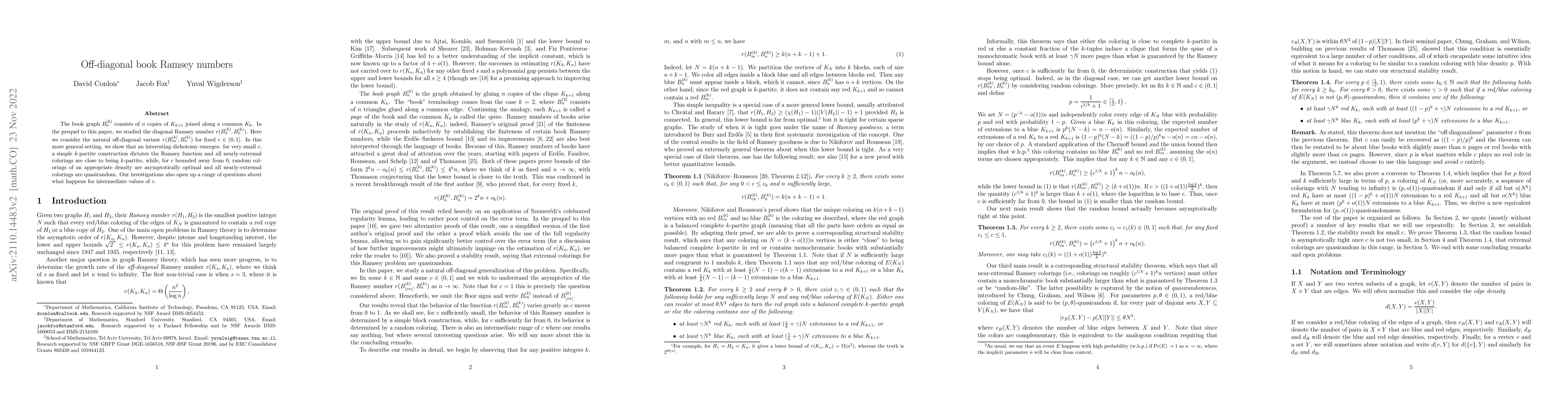 Thumbnail for Off-diagonal book Ramsey numbers