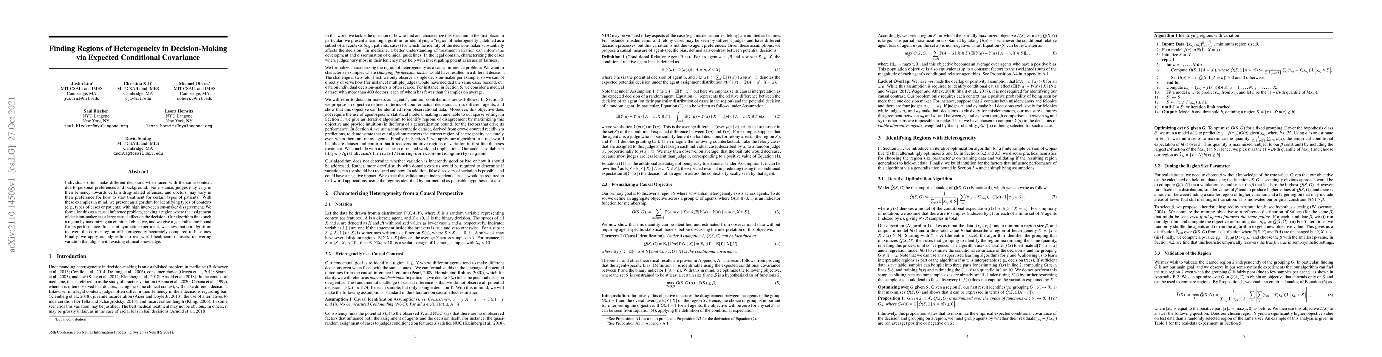 Thumbnail for Finding Regions of Heterogeneity in Decision-Making via Expected
  Conditional Covariance