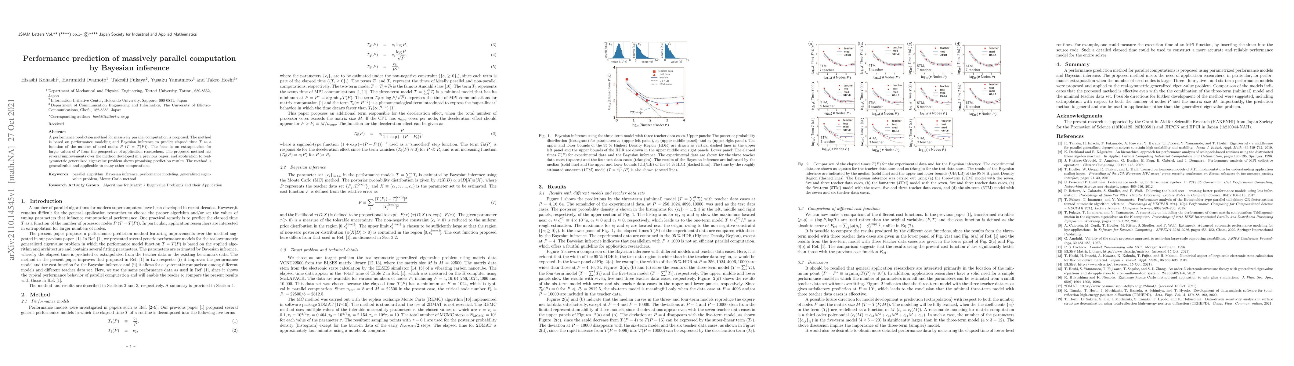 Thumbnail for Performance prediction of massively parallel computation by Bayesian
  inference