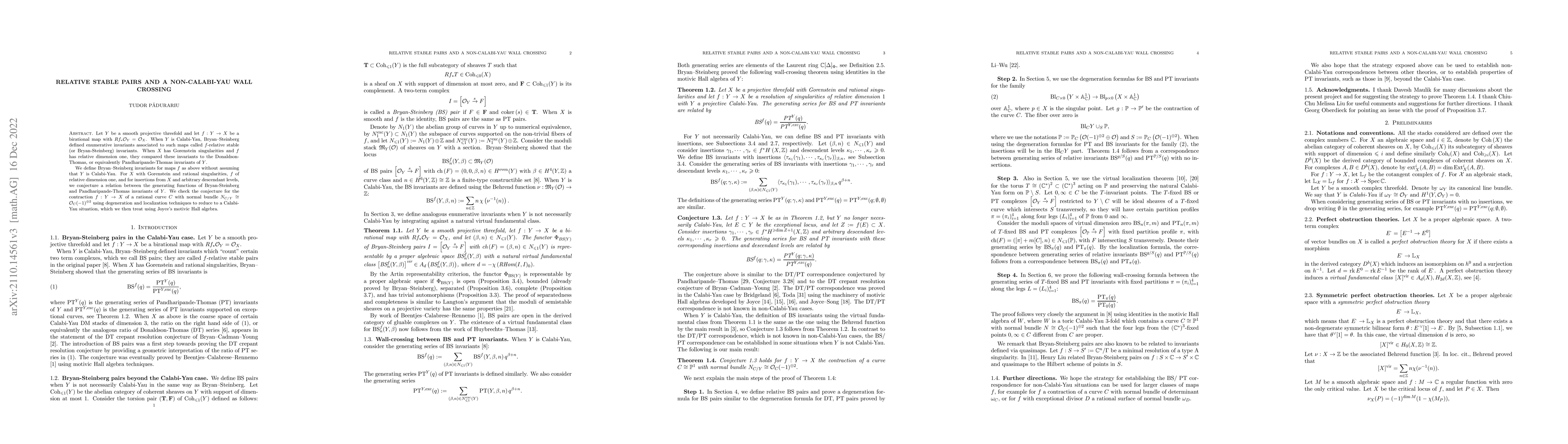 Thumbnail for Relative stable pairs and a non-Calabi-Yau wall crossing