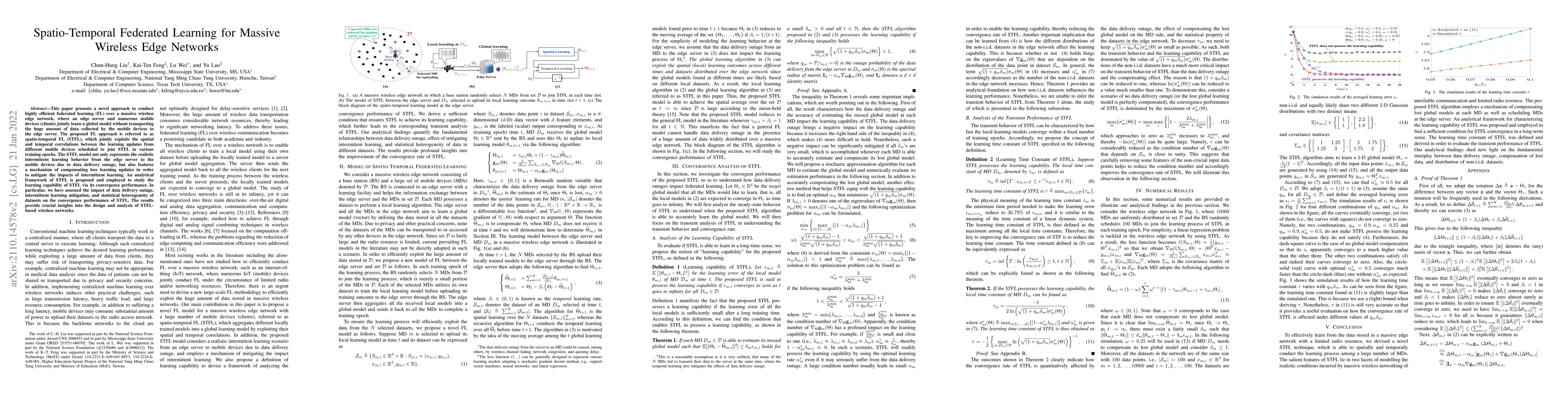 Thumbnail for Spatio-Temporal Federated Learning for Massive Wireless Edge Networks