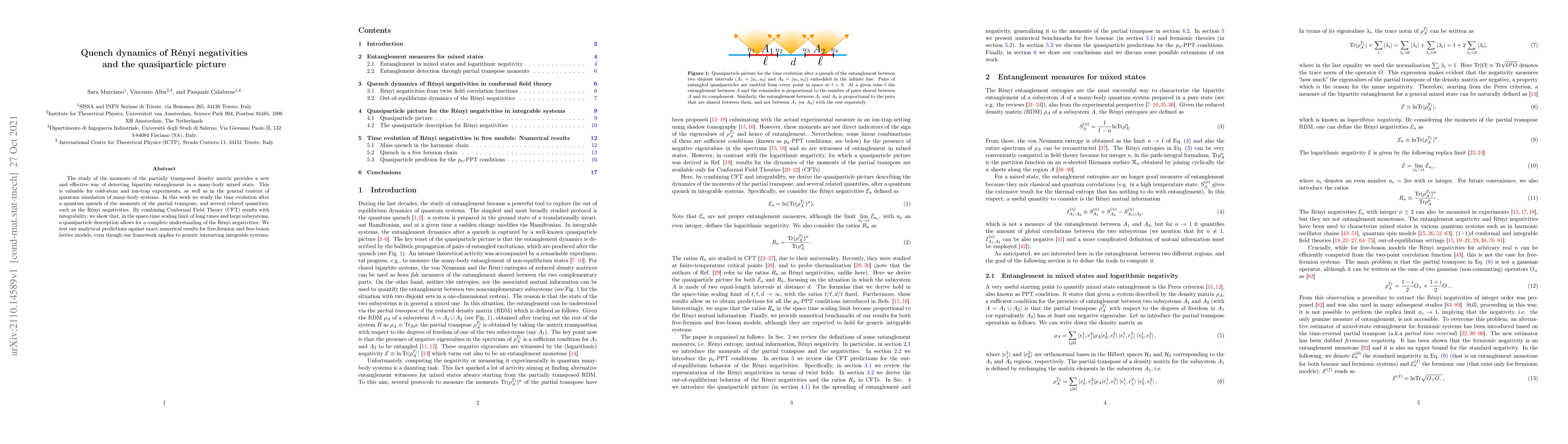 Thumbnail for Quench dynamics of R\'enyi negativities and the quasiparticle picture