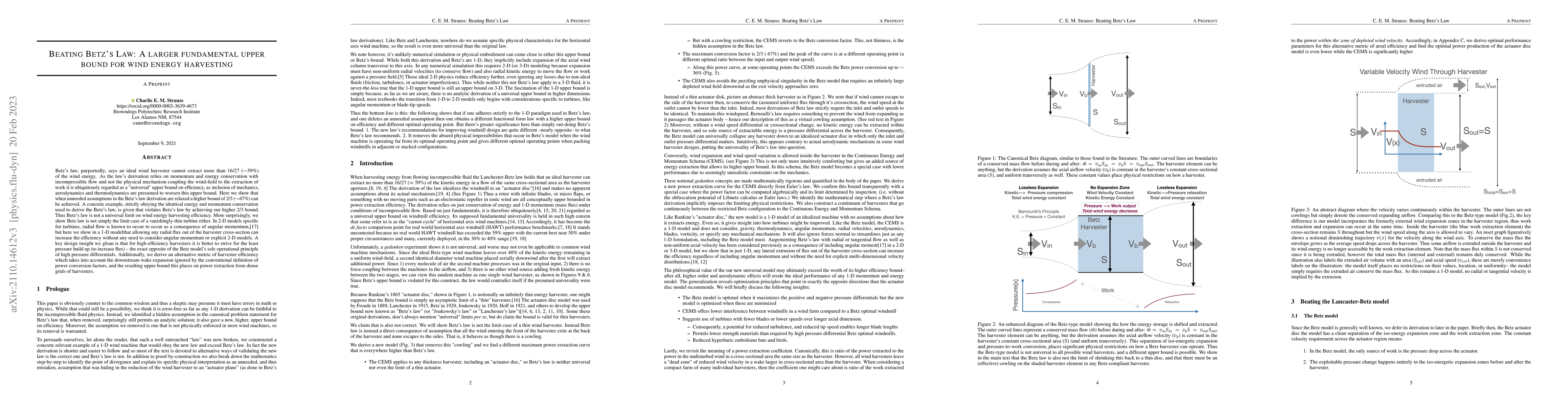 Thumbnail for Beating Betz's Law: A larger fundamental upper bound for wind energy
  harvesting