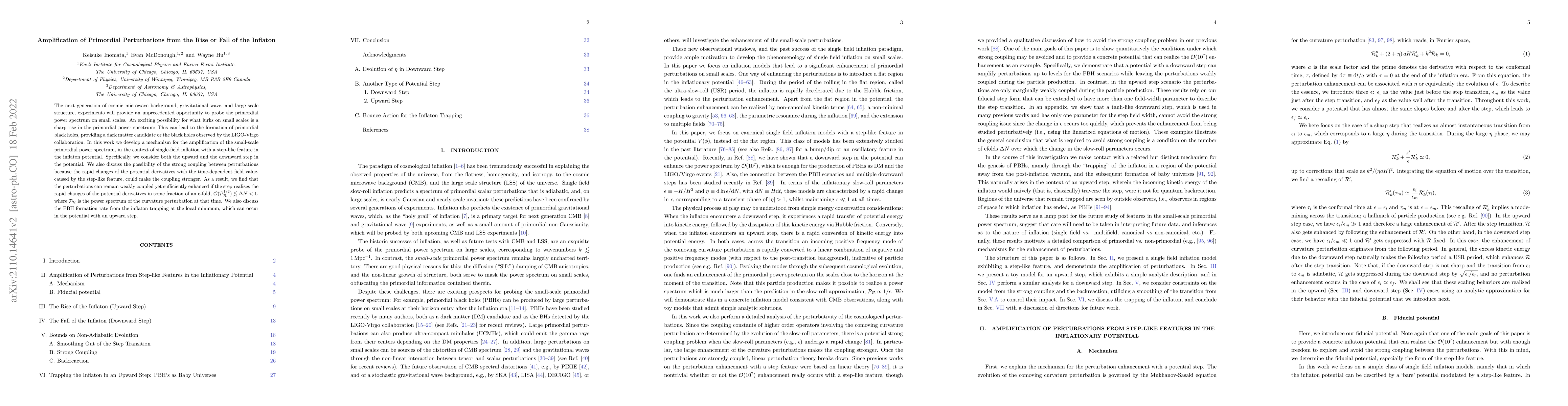 Thumbnail for Amplification of Primordial Perturbations from the Rise or Fall of the
  Inflaton