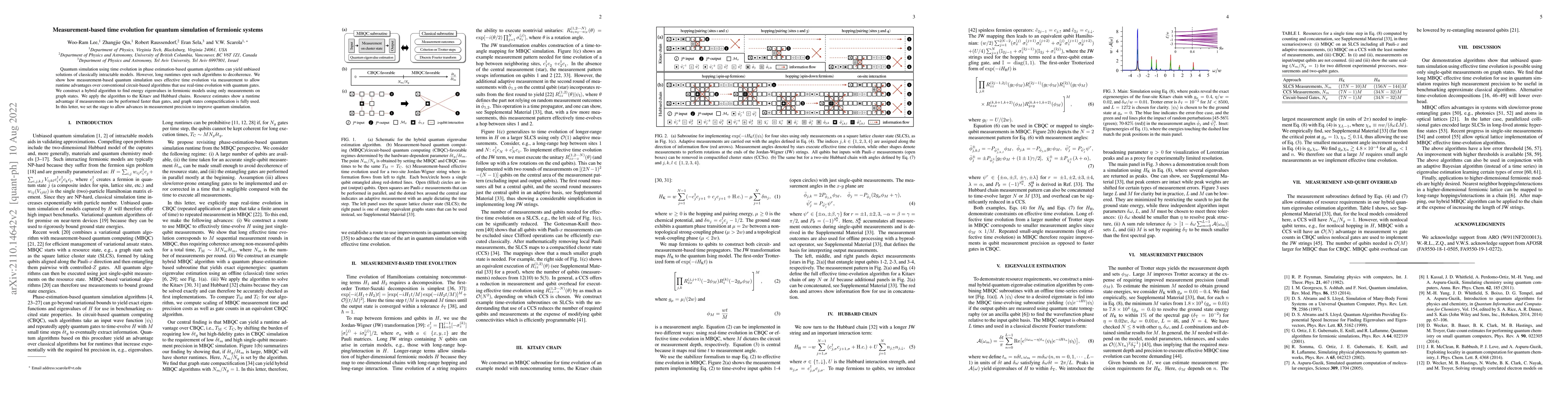 Thumbnail for Measurement-Based Time Evolution for Quantum Simulation of Fermionic
  Systems