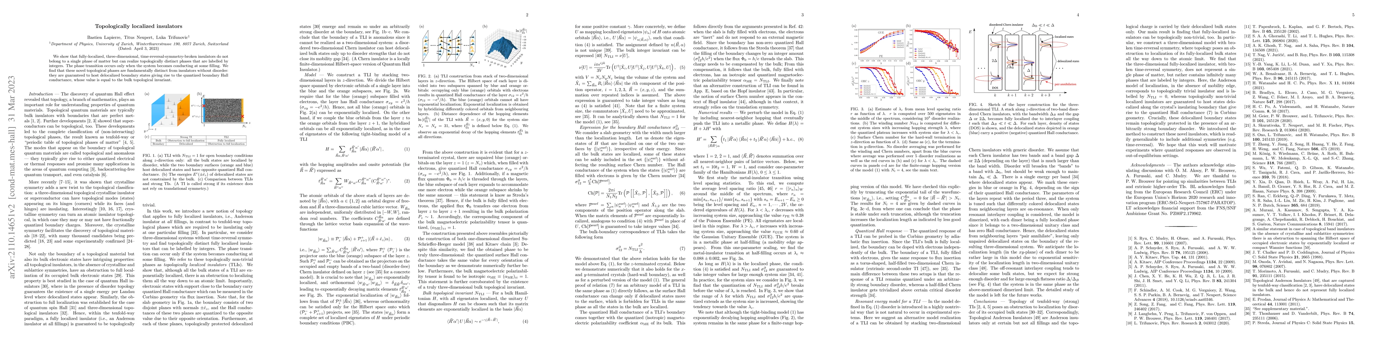 Thumbnail for Topologically localized insulators