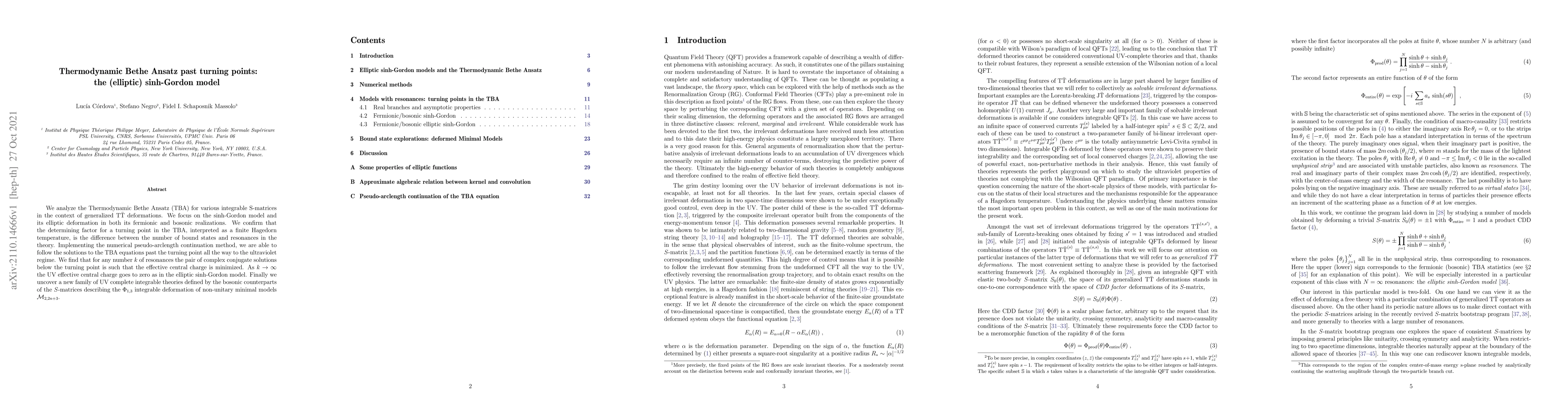 Thumbnail for Thermodynamic Bethe Ansatz past turning points: the (elliptic)
  sinh-Gordon model