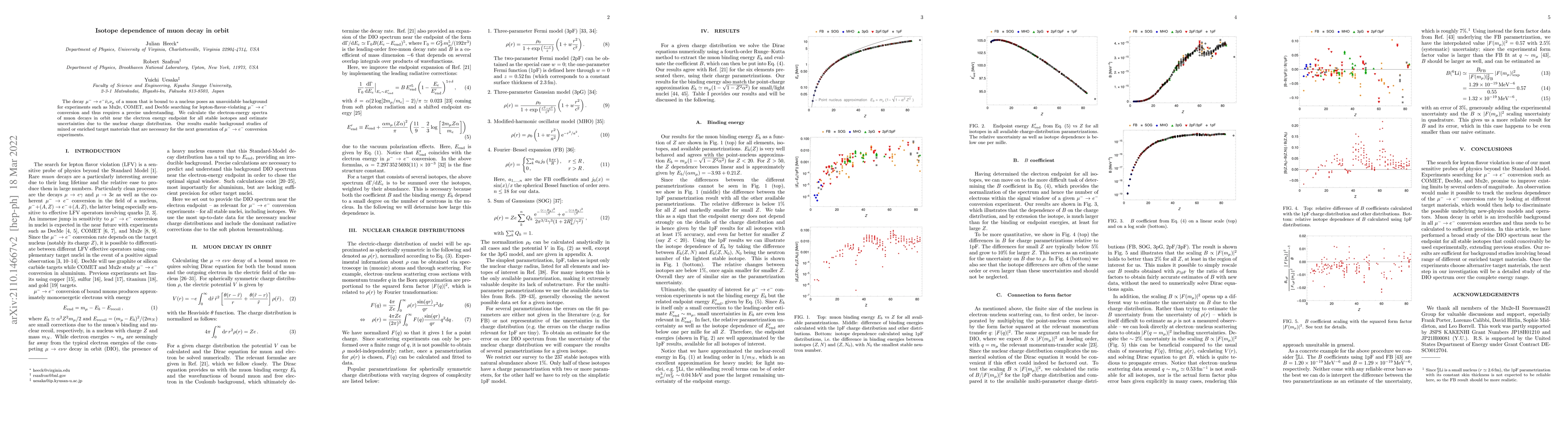 Thumbnail for Isotope dependence of muon decay in orbit