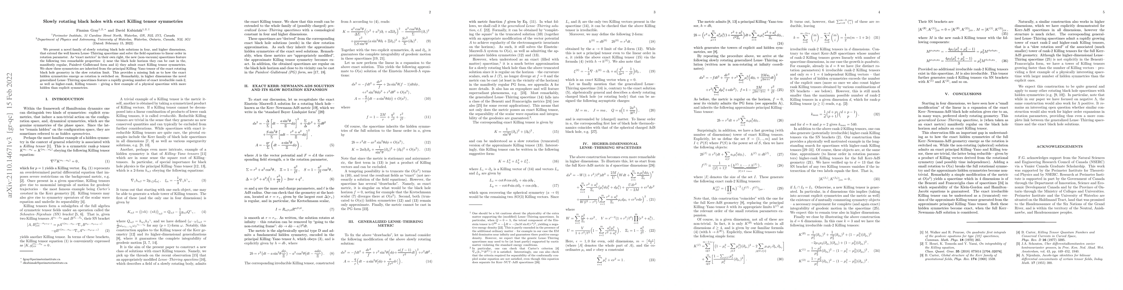 Thumbnail for Slowly rotating black holes with exact Killing tensor symmetries