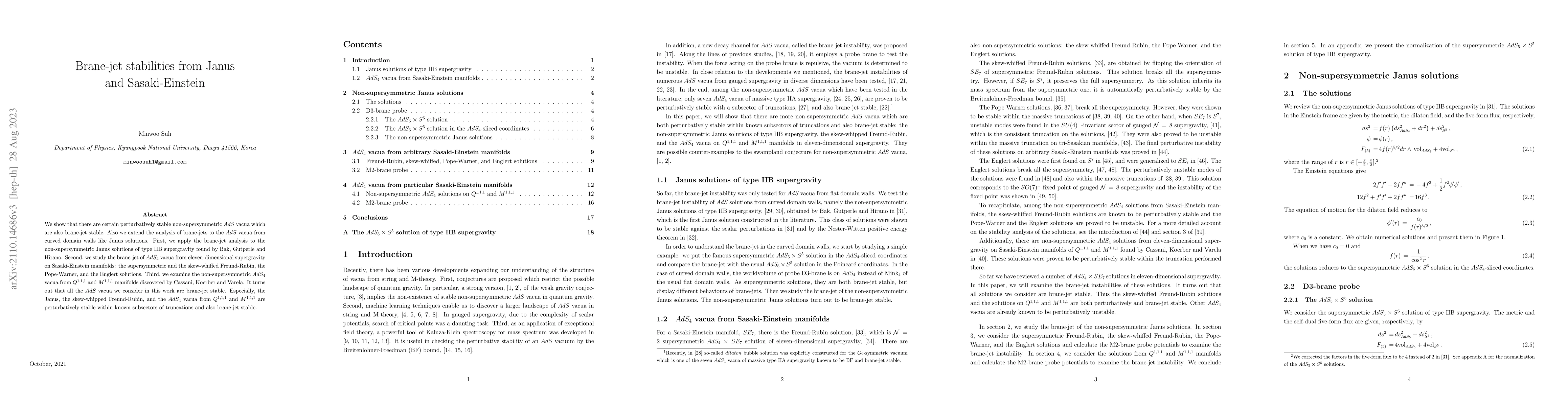 Thumbnail for Brane-jet stabilities from Janus and Sasaki-Einstein