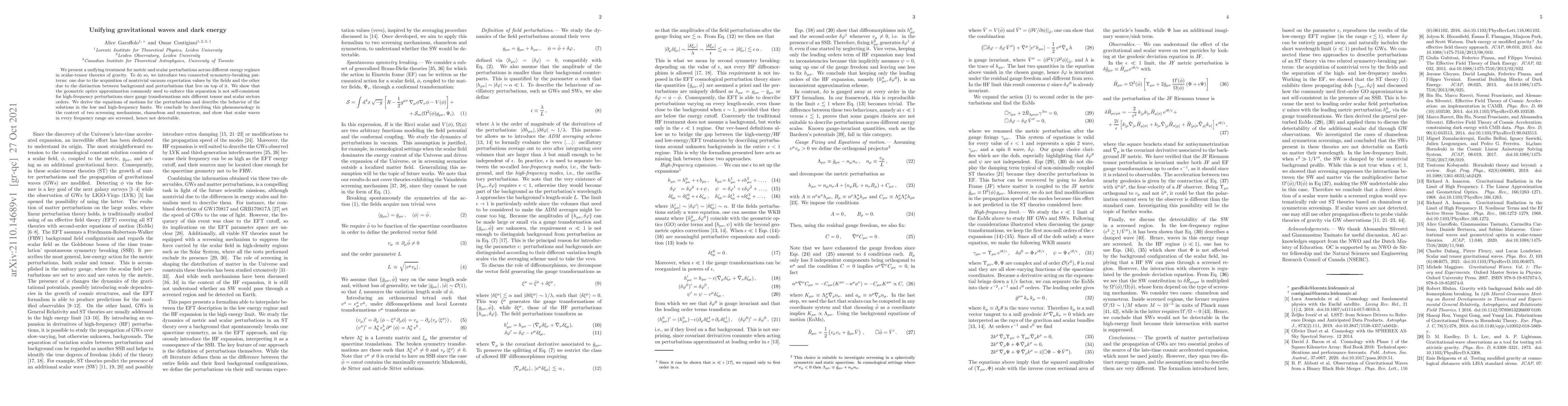 Thumbnail for Unifying gravitational waves and dark energy