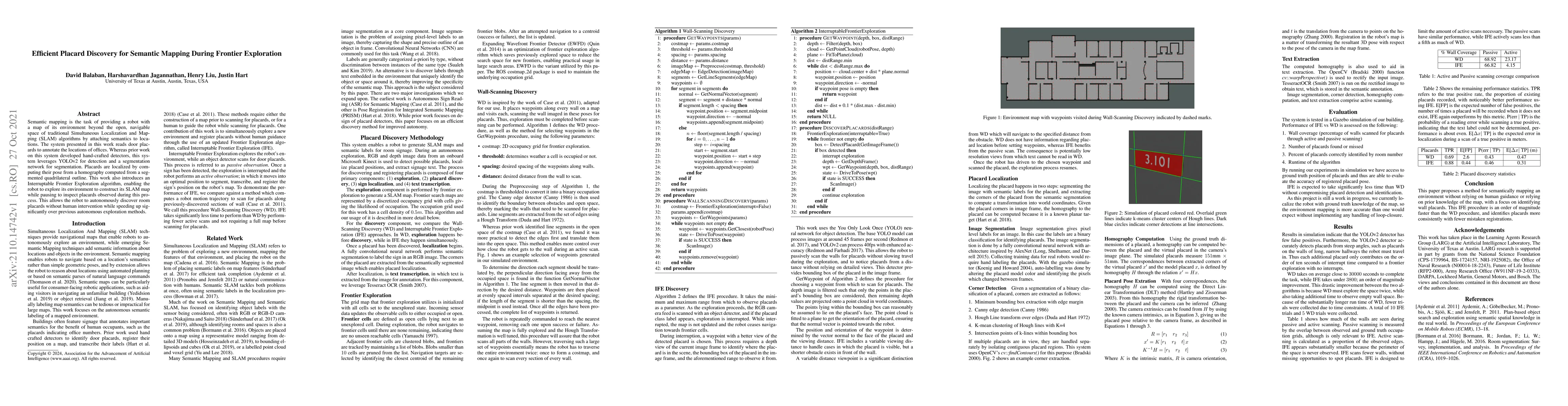 Thumbnail for Efficient Placard Discovery for Semantic Mapping During Frontier
  Exploration