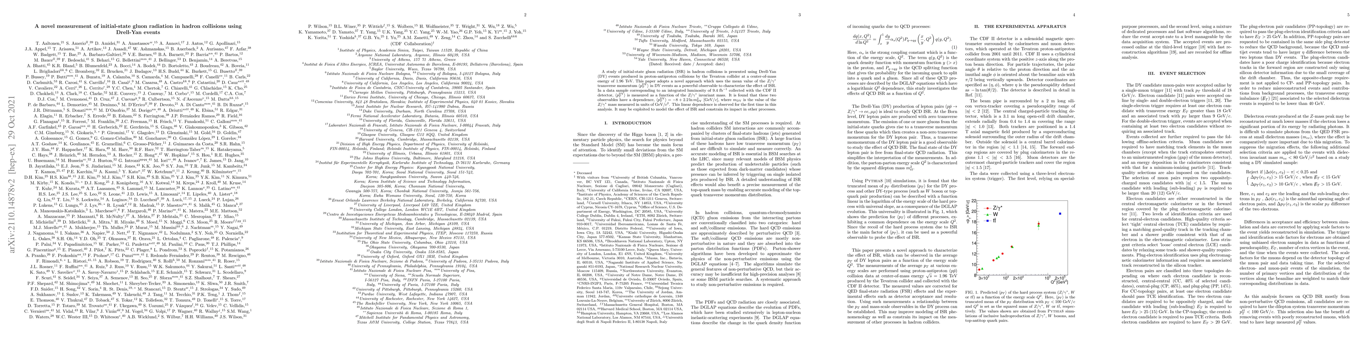 Thumbnail for A novel measurement of initial-state gluon radiation in hadron
  collisions using Drell-Yan events